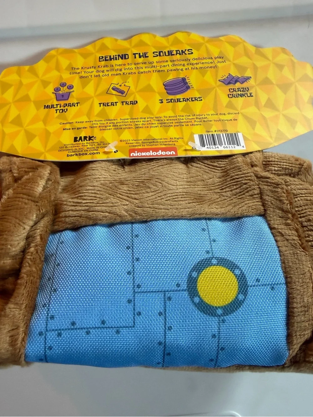 Bark Box SpongeBob SquarePants Plush Meal Playset NEW